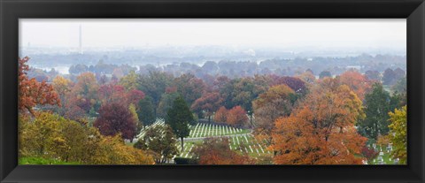 Framed High angle view of a cemetery, Arlington National Cemetery, Washington DC, USA Print