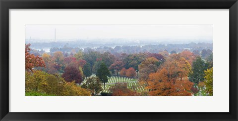 Framed High angle view of a cemetery, Arlington National Cemetery, Washington DC, USA Print