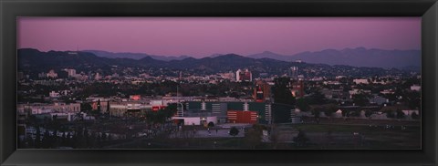 Framed High angle view of an observatory in a city, Griffith Park Observatory, City of Los Angeles, California, USA Print