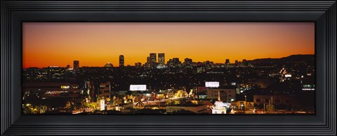Framed High angle view of buildings in a city, Century City, City of Los Angeles, California, USA Print