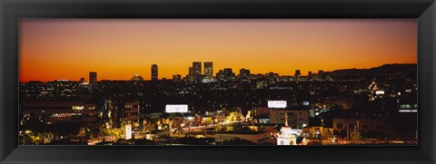 Framed High angle view of buildings in a city, Century City, City of Los Angeles, California, USA Print