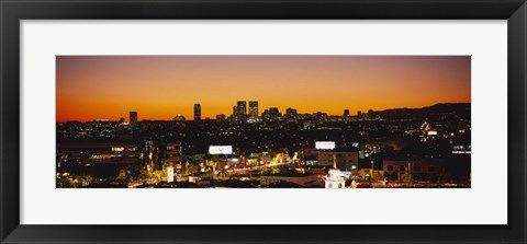 Framed High angle view of buildings in a city, Century City, City of Los Angeles, California, USA Print