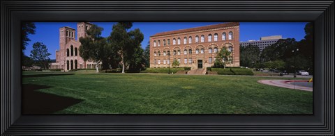 Framed Lawn in front of a Royce Hall and Haines Hall, University of California, City of Los Angeles, California, USA Print