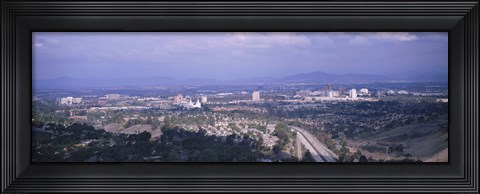 Framed High angle view of a temple in a city, Mormon Temple, La Jolla, San Diego, California, USA Print