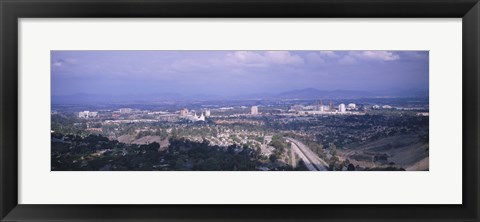 Framed High angle view of a temple in a city, Mormon Temple, La Jolla, San Diego, California, USA Print