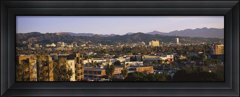 Framed High angle view of buildings in a city, Hollywood, City of Los Angeles, California, USA Print