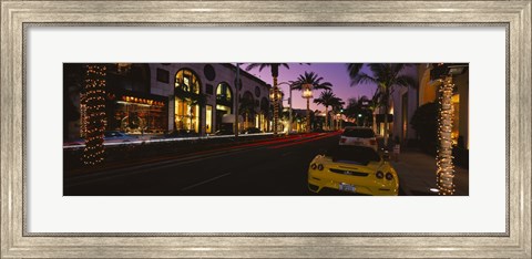 Framed Cars parked on the road, Rodeo Drive, City of Los Angeles, California, USA Print