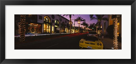 Framed Cars parked on the road, Rodeo Drive, City of Los Angeles, California, USA Print