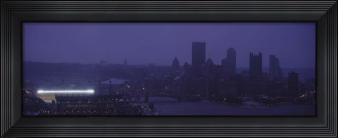 Framed Buildings in a city, Heinz Field, Three Rivers Stadium, Pittsburgh, Pennsylvania, USA Print