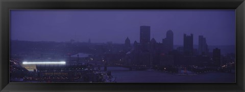 Framed Buildings in a city, Heinz Field, Three Rivers Stadium, Pittsburgh, Pennsylvania, USA Print