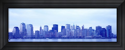Framed New York Skyline in Blue Print