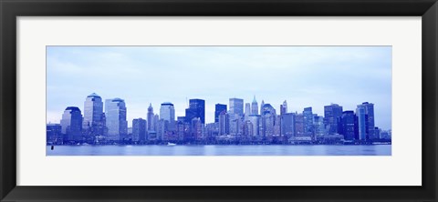 Framed New York Skyline in Blue Print