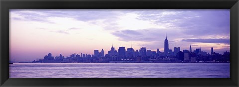 Framed Skyscrapers at the waterfront at sunrise, Manhattan, New York City, New York State, USA Print