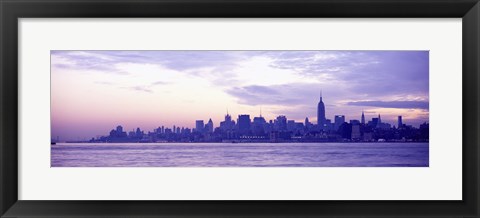 Framed Skyscrapers at the waterfront at sunrise, Manhattan, New York City, New York State, USA Print