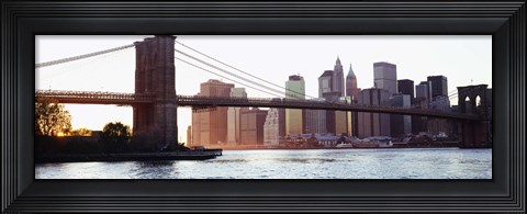 Framed Brooklyn Bridge over the East River Print