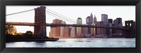 Framed Brooklyn Bridge over the East River Print