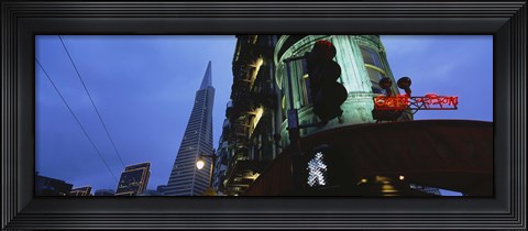 Framed Low angle view of a building, Sentinel Building, Transamerica Pyramid, San Francisco, California Print