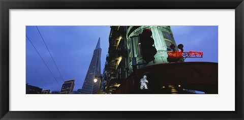 Framed Low angle view of a building, Sentinel Building, Transamerica Pyramid, San Francisco, California Print