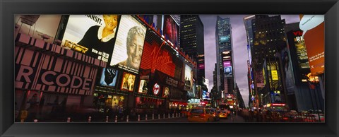 Framed Buildings lit up at night, Times Square, Manhattan Print