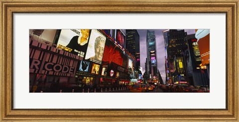 Framed Buildings lit up at night, Times Square, Manhattan Print