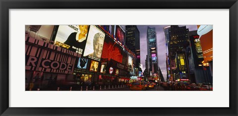 Framed Buildings lit up at night, Times Square, Manhattan Print