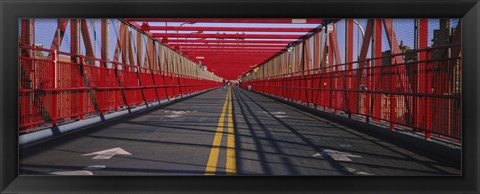 Framed Arrow signs on a bridge, Williamsburg Bridge, New York City, New York State, USA Print