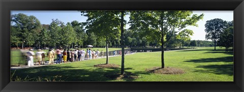 Framed Tourists at a memorial, Vietnam Veterans Memorial, Washington DC, USA Print
