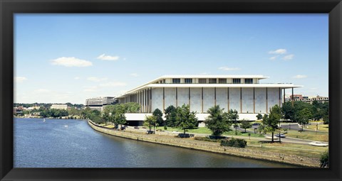 Framed Buildings along a river, Potomac River, John F. Kennedy Center for the Performing Arts, Washington DC, USA Print