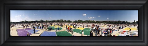 Framed High angle view of AIDS quilt on display, Washington DC, USA Print