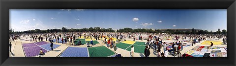 Framed High angle view of AIDS quilt on display, Washington DC, USA Print