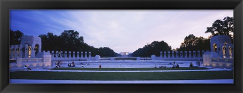 Framed Tourists at a war memorial, National World War II Memorial, Washington DC, USA Print