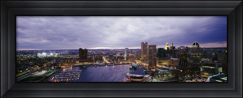 Framed Baltimore with Cloudy Sky at Dusk Print