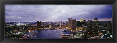 Framed Baltimore with Cloudy Sky at Dusk Print