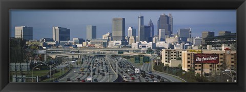 Framed High angle view of traffic on a highway, Atlanta, Georgia Print