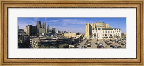 Framed Hospital in a city, Grady Memorial Hospital, Skyline, Atlanta, Georgia, USA Print