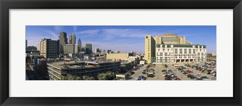 Framed Hospital in a city, Grady Memorial Hospital, Skyline, Atlanta, Georgia, USA Print