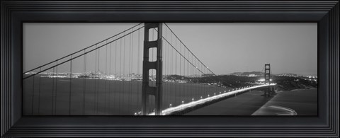Framed Golden Gate Bridge (black and white), San Francisco, California Print