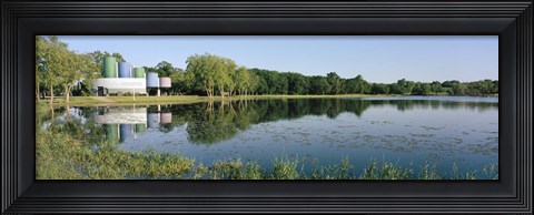 Framed Reflection of trees in water, Warner Park, Madison, Dane County, Wisconsin, USA Print