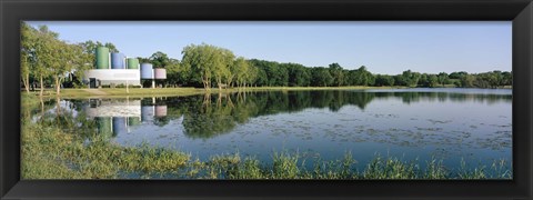 Framed Reflection of trees in water, Warner Park, Madison, Dane County, Wisconsin, USA Print