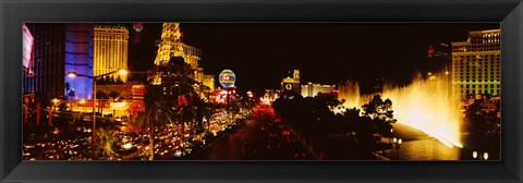 Framed Strip Lit Up at Night, Las Vegas, Nevada, USA Print