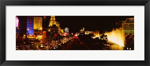 Framed Strip Lit Up at Night, Las Vegas, Nevada, USA Print