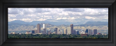 Framed Clouds over skyline and mountains, Denver, Colorado, USA Print