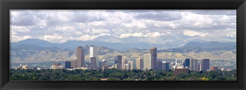 Framed Clouds over skyline and mountains, Denver, Colorado, USA Print