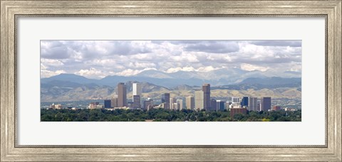 Framed Clouds over skyline and mountains, Denver, Colorado, USA Print