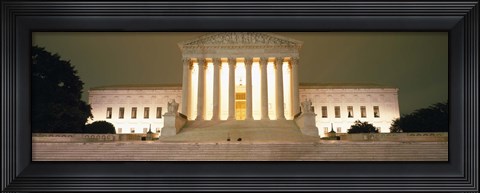 Framed Supreme Court Building illuminated at night, Washington DC, USA Print