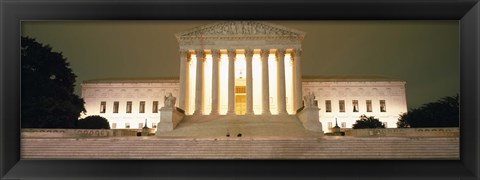 Framed Supreme Court Building illuminated at night, Washington DC, USA Print