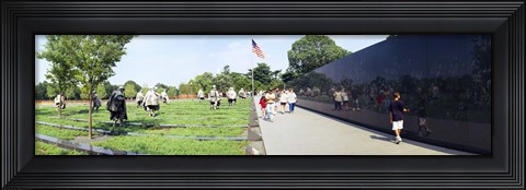 Framed People visiting the Korean War Memorial, Washington DC, USA Print