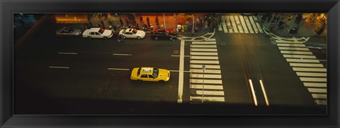 Framed High angle view of cars at a zebra crossing, Times Square, Manhattan, New York City, New York State, USA Print