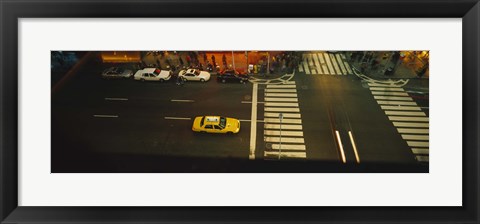 Framed High angle view of cars at a zebra crossing, Times Square, Manhattan, New York City, New York State, USA Print