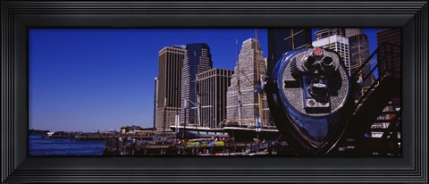 Framed Close-up of a Coin-Operated Binoculars, South Street Seaport, Manhattan, New York City, New York State, USA Print